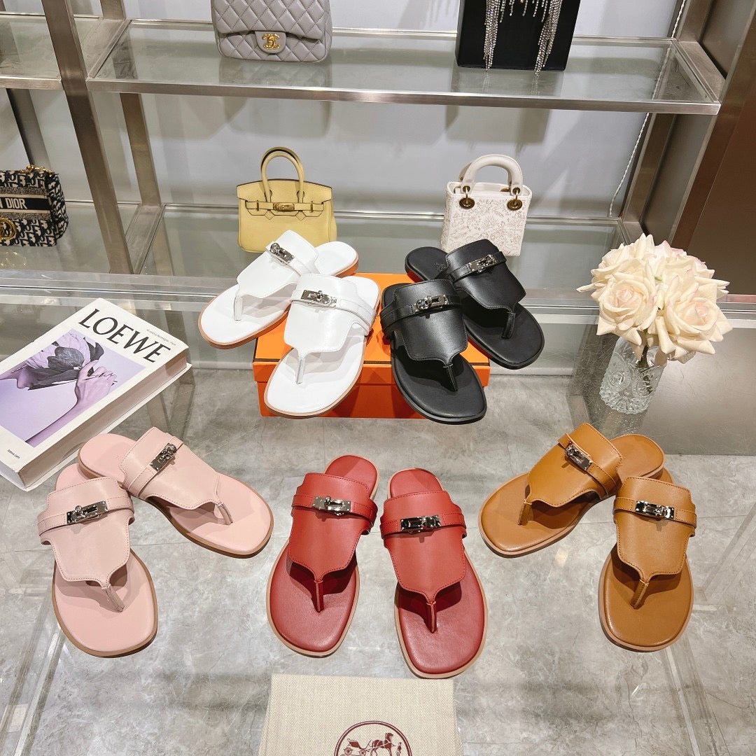 H Buckle Strap Sandals