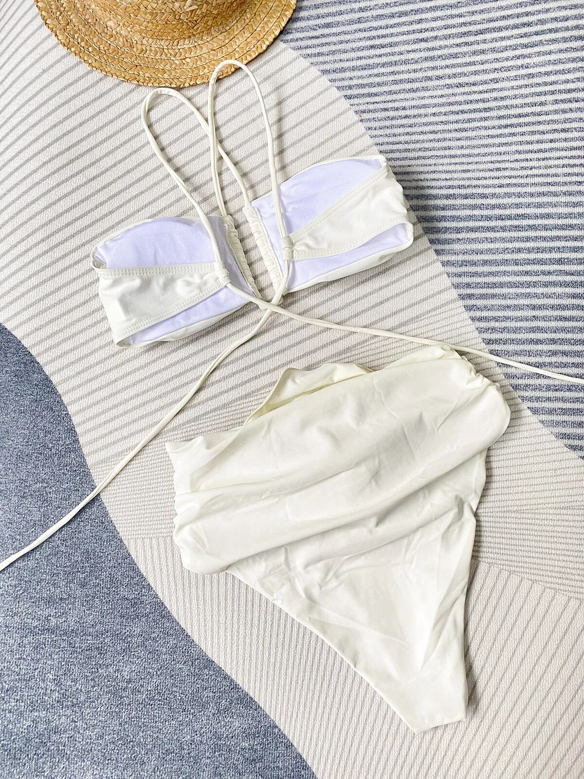 Cream Floral Bikini