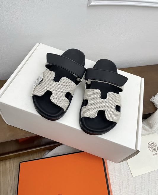 H Double Strap Sandals