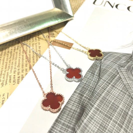 Clover Necklace Red