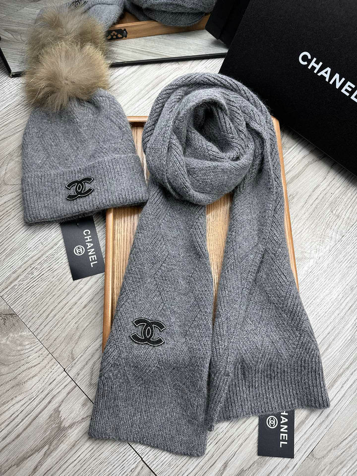 Coco Pom Pom Hat Scarf Set